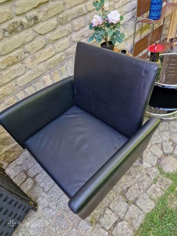 Vintažinis mid century Bauhaus st. odinis fotelis - nuotraukos Nr. 13