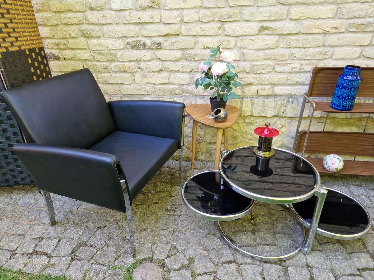Vintažinis mid century Bauhaus st. odinis fotelis - nuotraukos Nr. 22