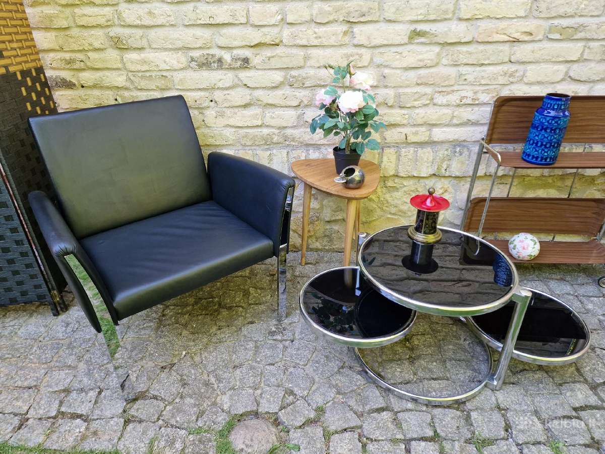 Vintažinis mid century Bauhaus st. odinis fotelis - nuotraukos Nr. 23