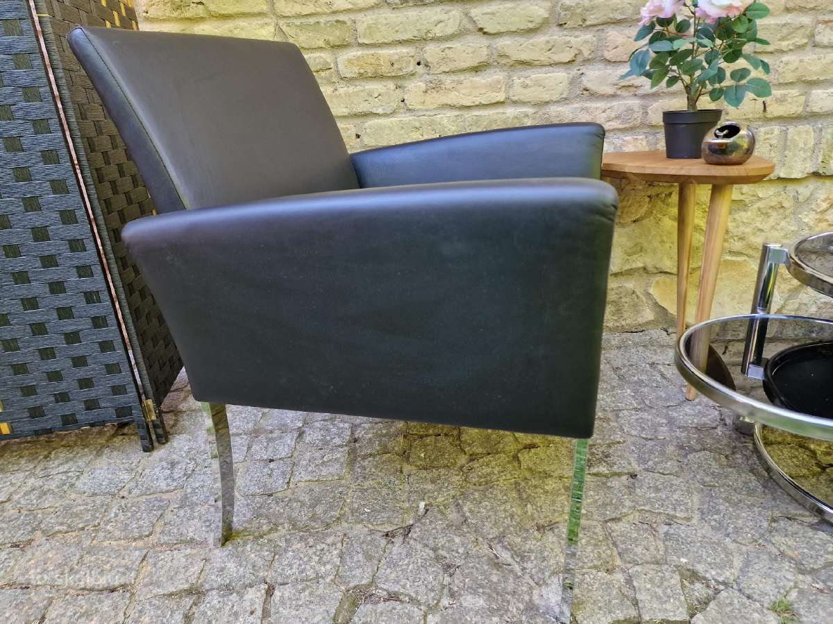 Vintažinis mid century Bauhaus st. odinis fotelis - nuotraukos Nr. 24