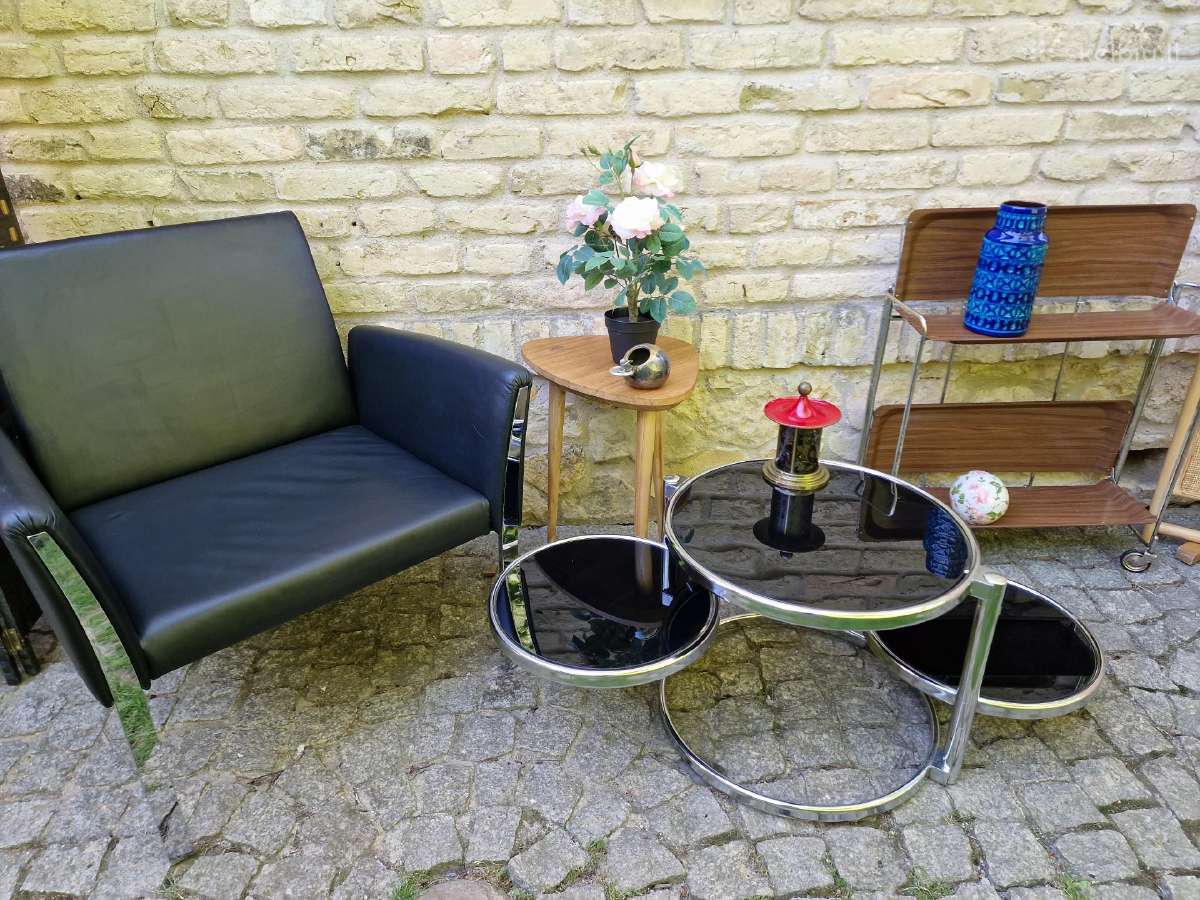 Vintažinis mid century Bauhaus st. odinis fotelis - nuotraukos Nr. 29