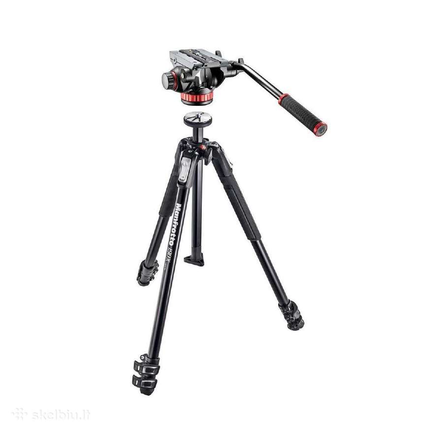 Manfrotto 190 trikojis ir 502ah fluid head po 130€