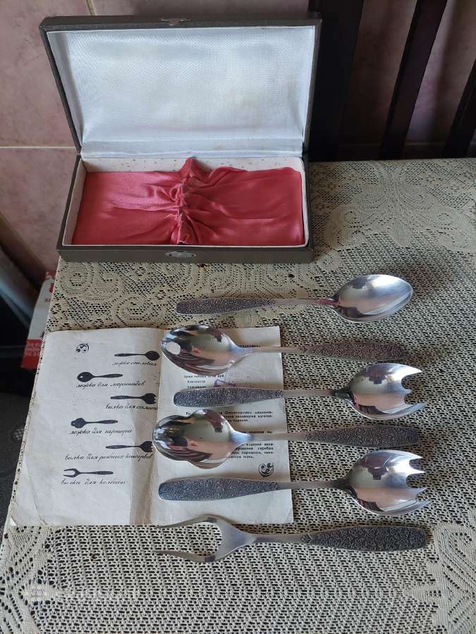 CcCCCP Stalo Irankiai - 6 Vnt. Melchioras, - nuotraukos Nr. 5