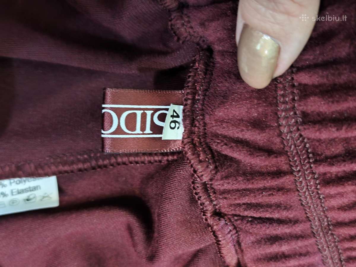 Veliūrinės kelnės 46 dydis bordo spalvos - nuotraukos Nr. 3