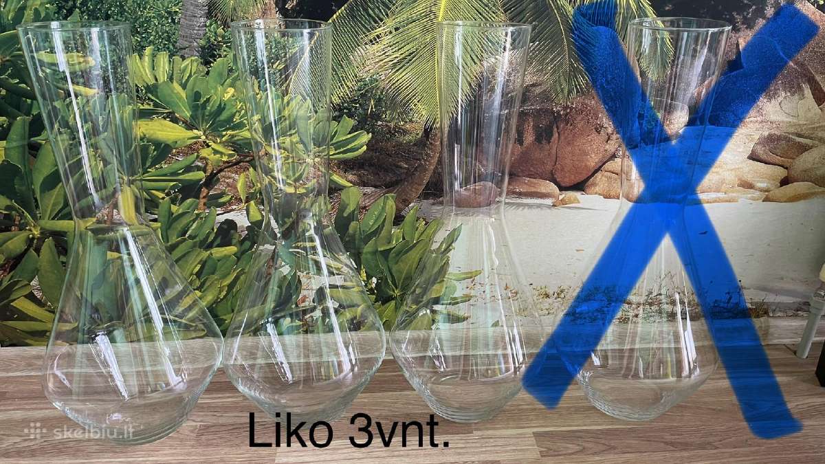 Stiklinės vazos 70cm 3vnt. - nuotraukos Nr. 2
