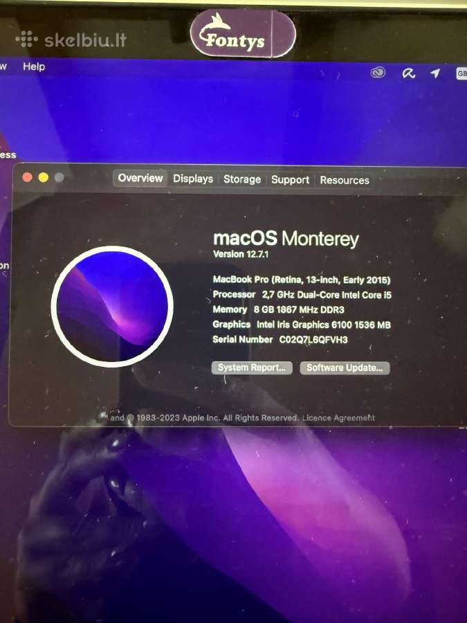 MacBook Pro 13 2015 - nuotraukos Nr. 3