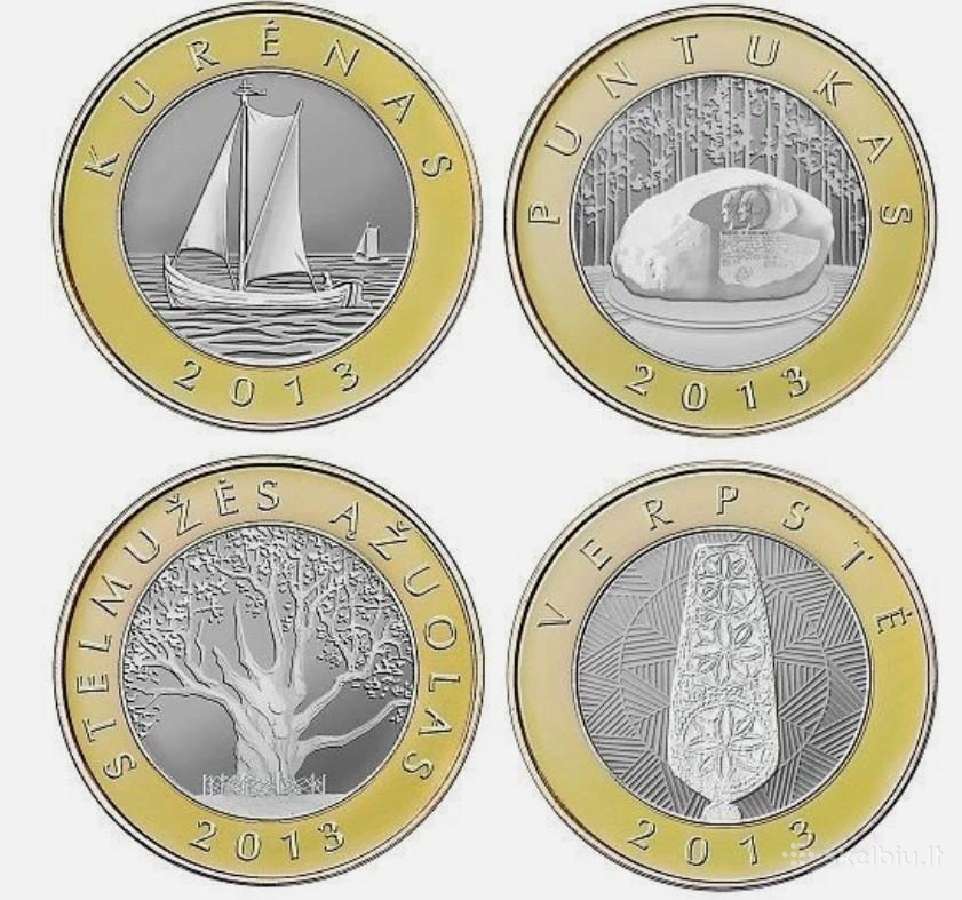Lietuva 2 Litai x 4 monetų rinkinys 2013 m. Unc