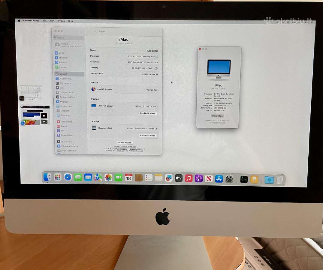 iMac 2011 upgraded Sequoia