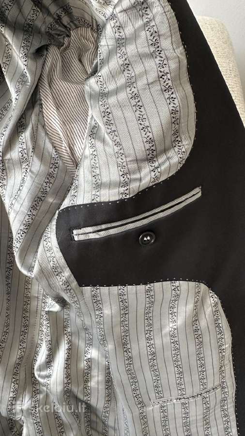 Savile Row A39 Juodas vyriškas kostiumas - nuotraukos Nr. 5