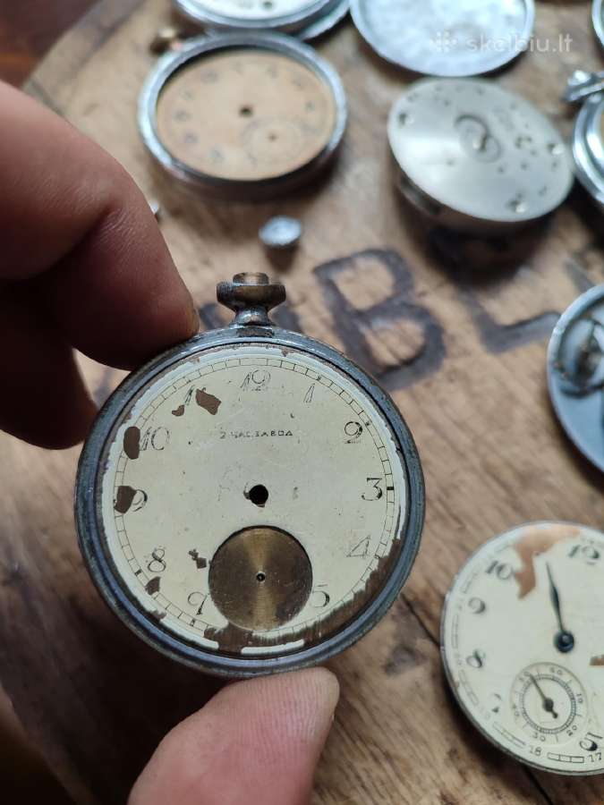 Seni kišeniniai laikrodžiai detalėms - nuotraukos Nr. 6