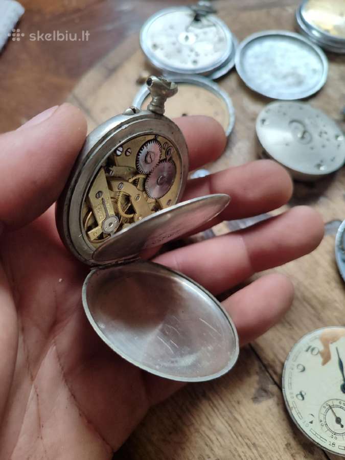 Seni kišeniniai laikrodžiai detalėms - nuotraukos Nr. 9