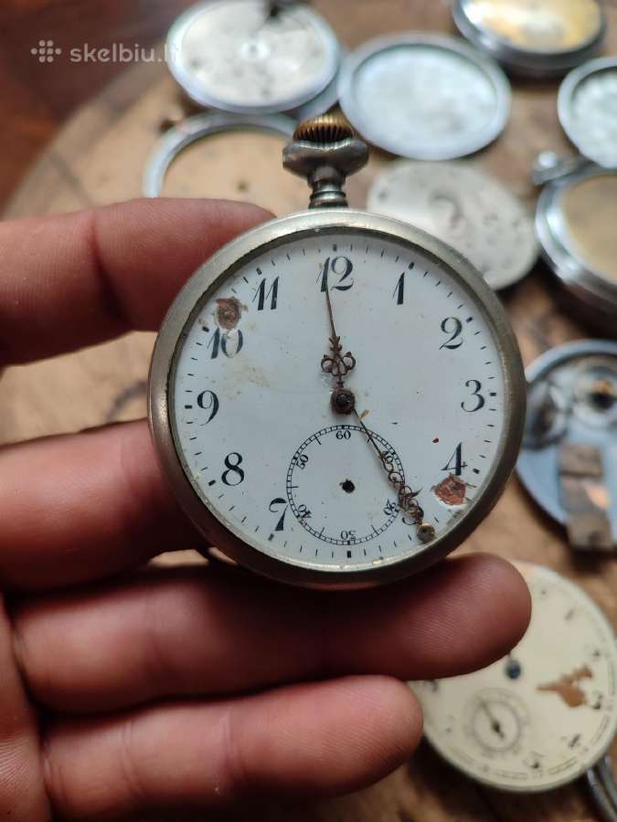 Seni kišeniniai laikrodžiai detalėms - nuotraukos Nr. 10