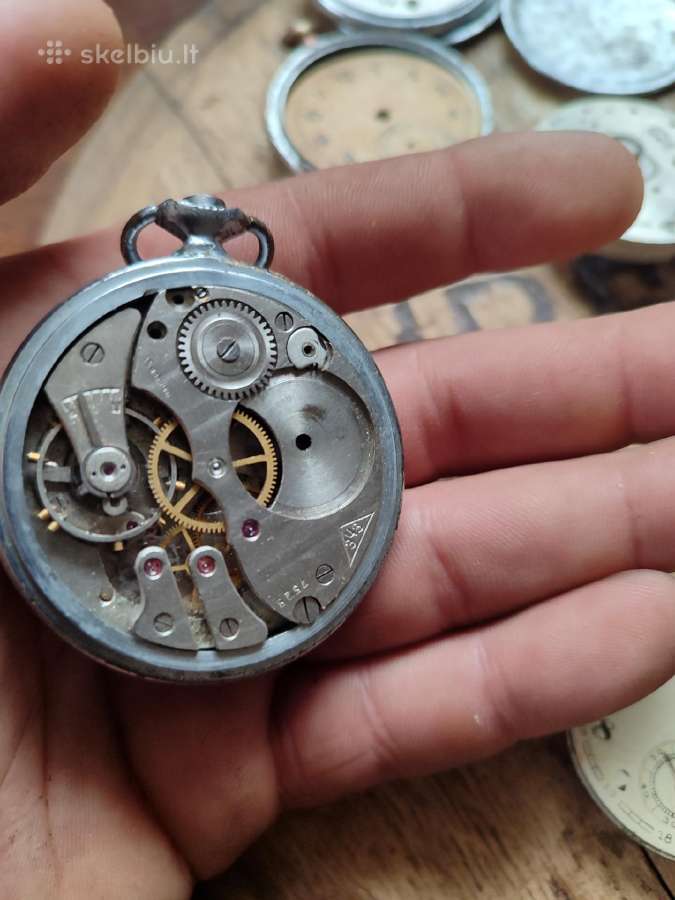 Seni kišeniniai laikrodžiai detalėms - nuotraukos Nr. 15