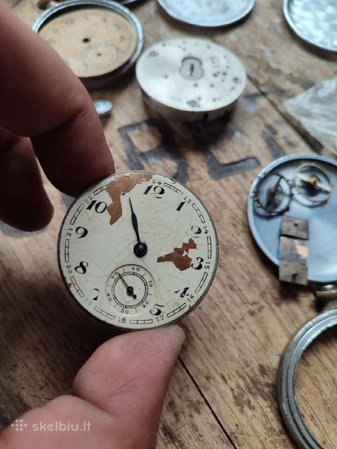 Seni kišeniniai laikrodžiai detalėms - nuotraukos Nr. 18