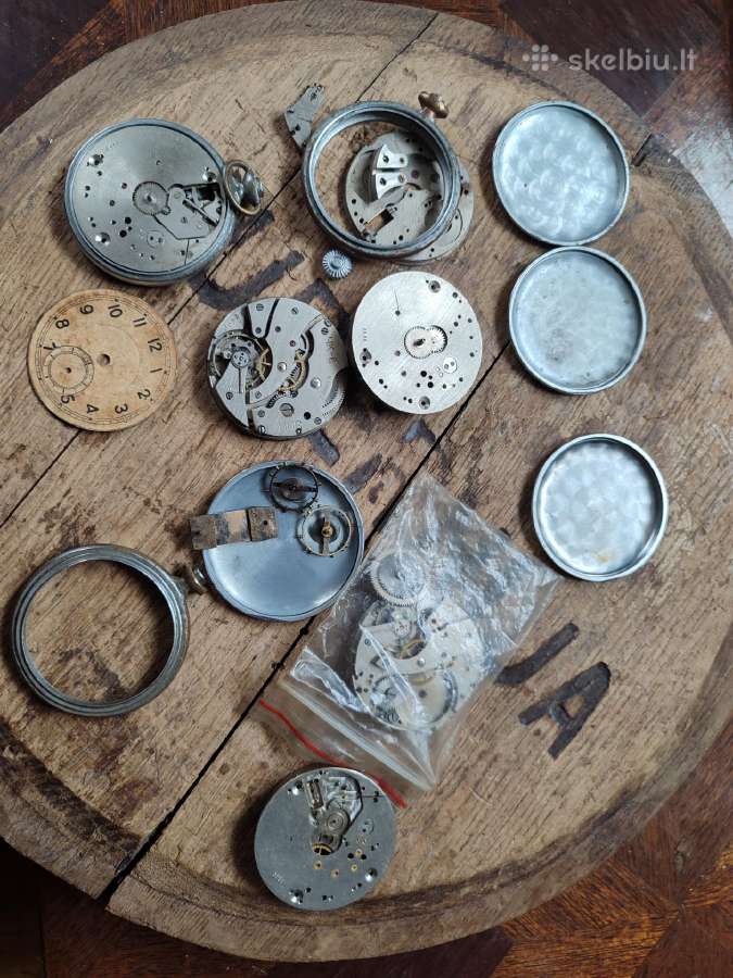 Seni kišeniniai laikrodžiai detalėms - nuotraukos Nr. 20