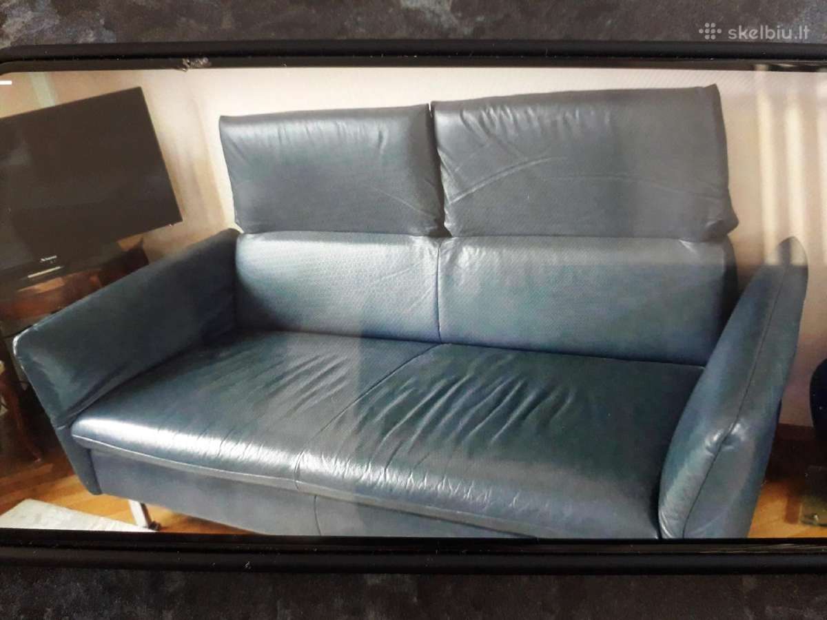 Trivietė odinė "begana"sofa - nuotraukos Nr. 8