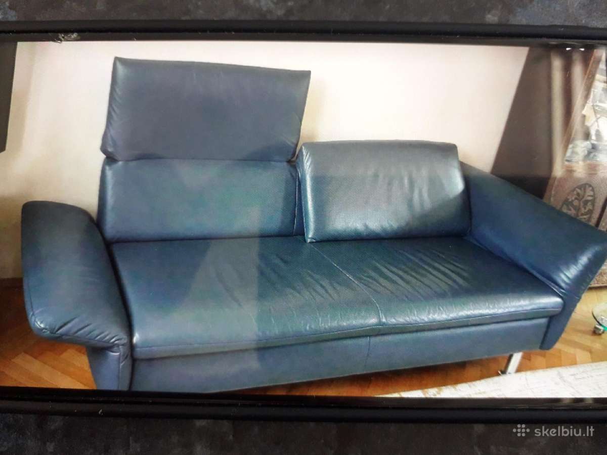 Trivietė odinė "begana"sofa - nuotraukos Nr. 9