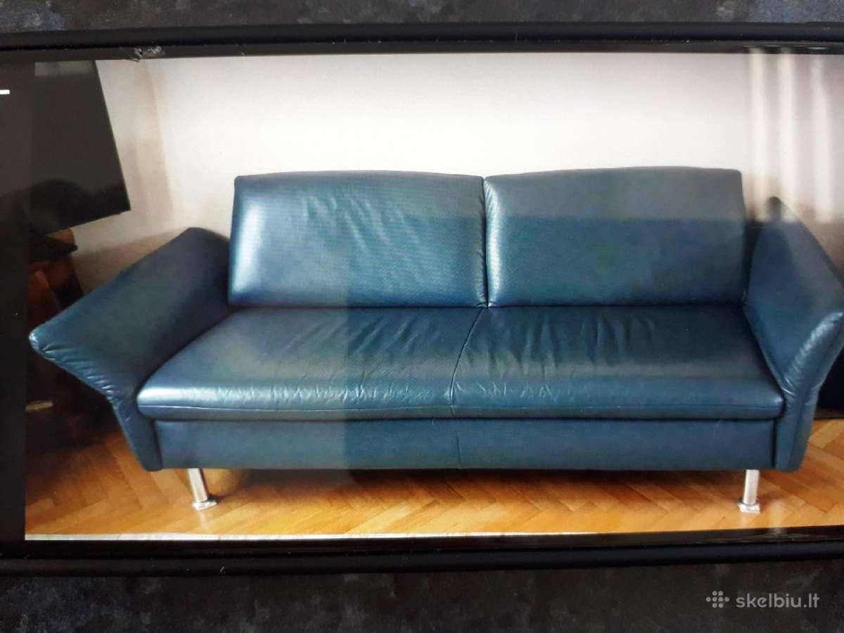 Trivietė odinė "begana"sofa - nuotraukos Nr. 10