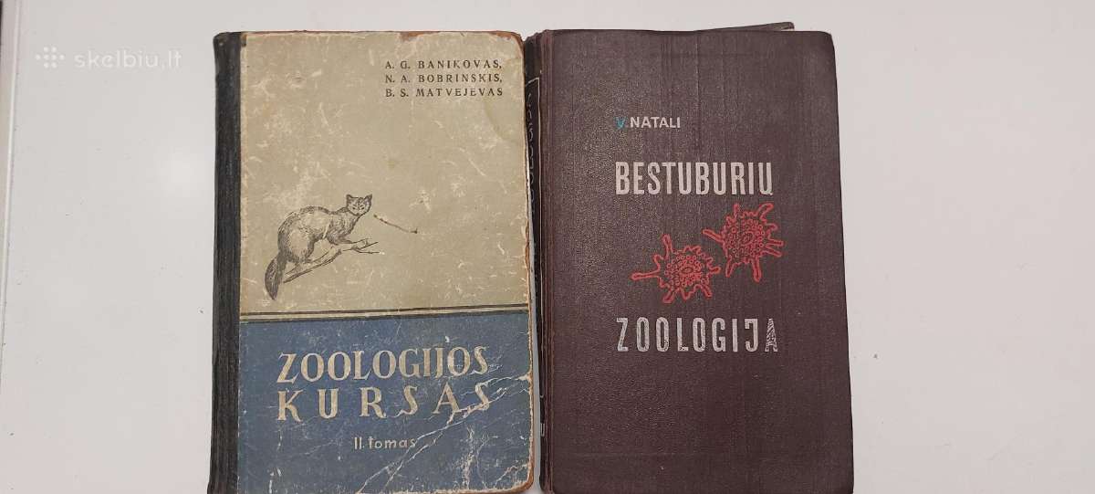 Senos, labai retos zoologinės knygos - vadovėliai.