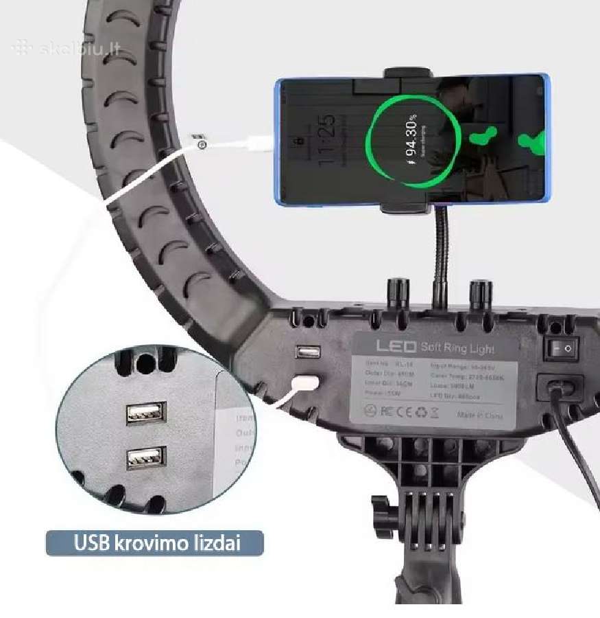 LED žiedinė lempa su telefono laikikliais - Pro - nuotraukos Nr. 2