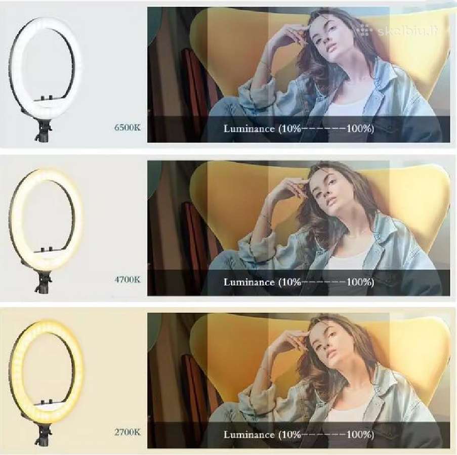 LED žiedinė lempa su telefono laikikliais - Pro - nuotraukos Nr. 6