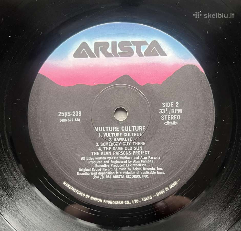 The Alan Parsons Project Vulture Culture vinilas - nuotraukos Nr. 4