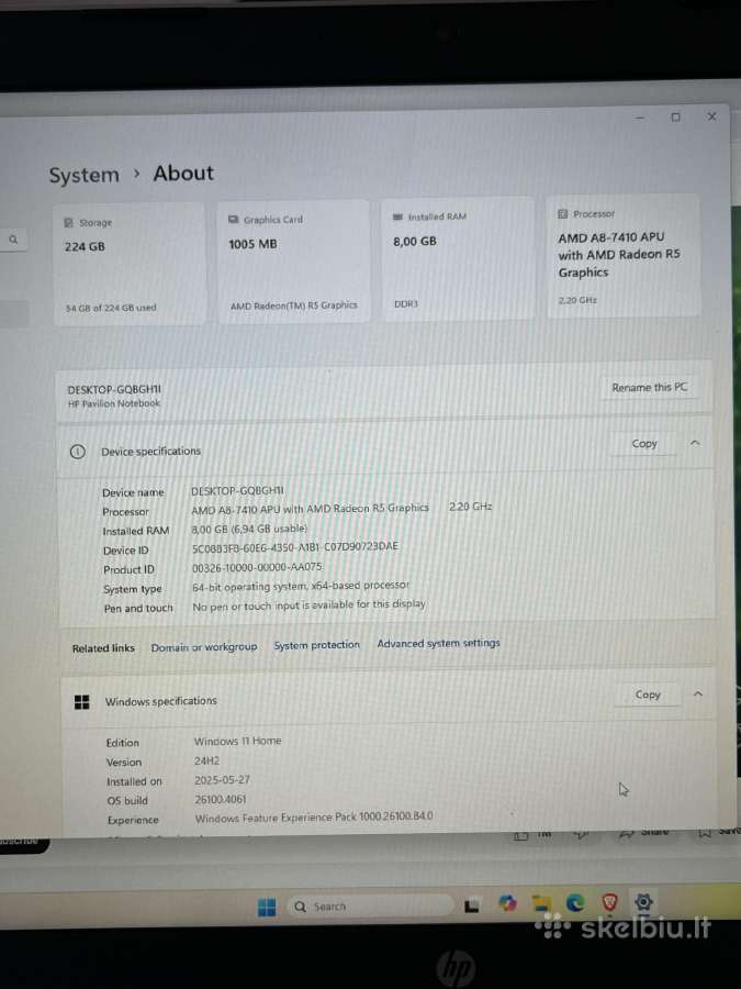 Hp pavilion 17,3 - nuotraukos Nr. 11
