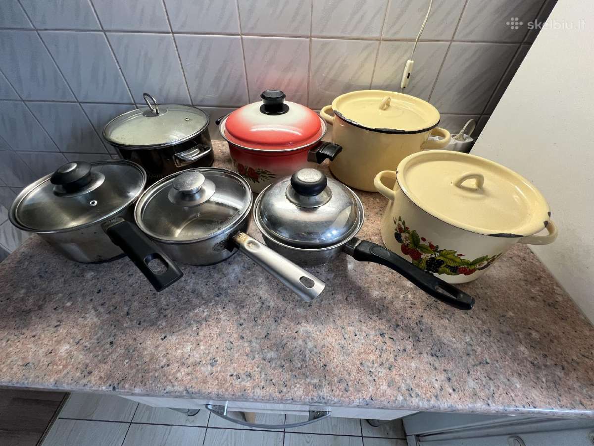 Puodai emaliuoti ir nerūdijančio plieno