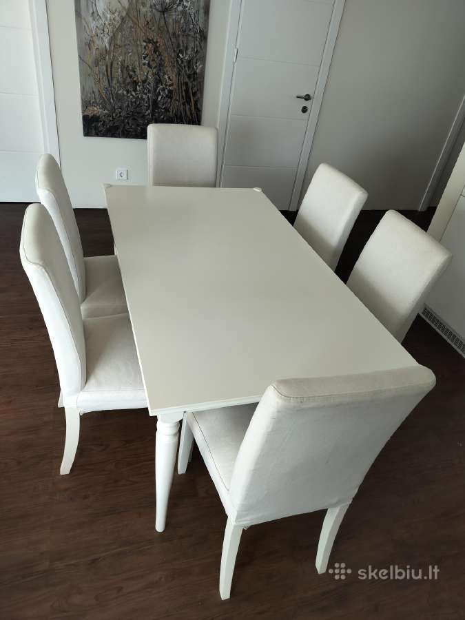 Parduodu naudotą ištraukiama Ikea stalą su kėdėmis - nuotraukos Nr. 2