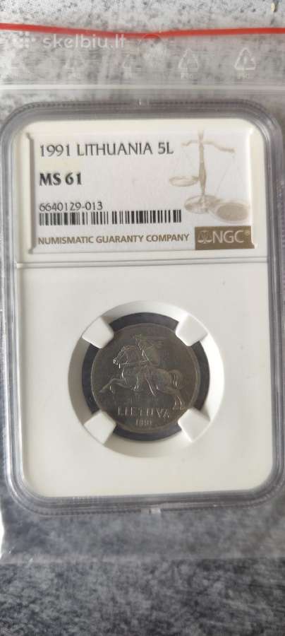 Ngc Ms61 1991 Lithuania 5 Litai