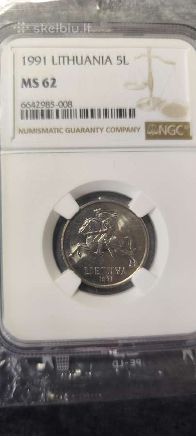 Ngc Ms 62 1991 Lithuania 5 Litai - nuotraukos Nr. 3