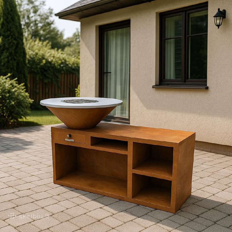 Bbq kepsninė, grilius iš Corten plieno - nuotraukos Nr. 6