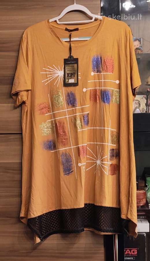 Didelio dydžio garstyčių spalvos tunika (gal 6/7xl