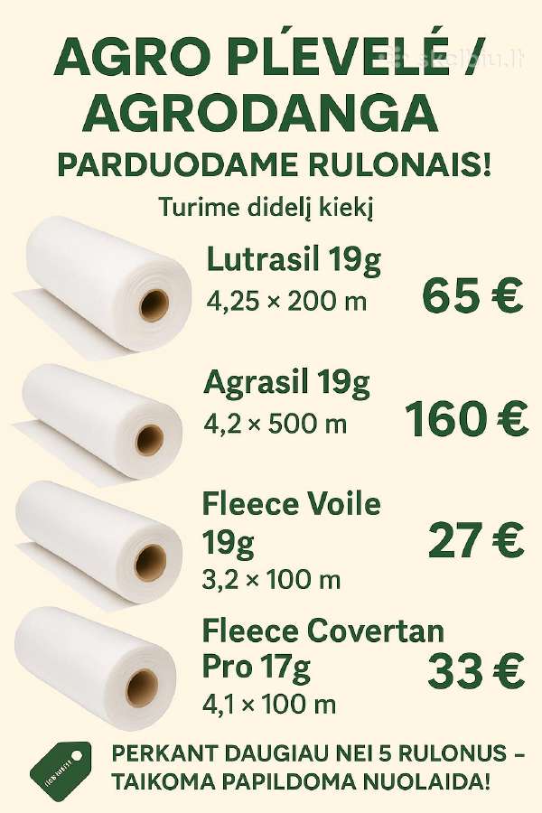 Agro Plėvelė / Agrodanga – Parduodame Rulonais