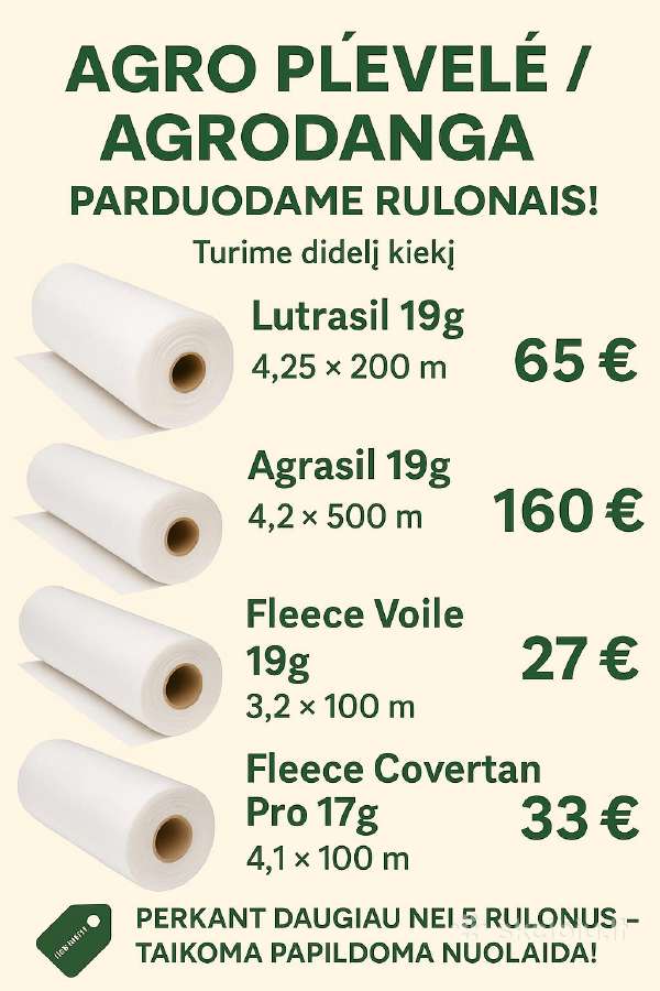 Agro Plėvelė / Agrodanga – Parduodame Rulonais