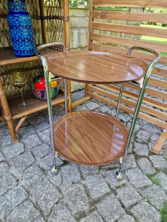 Vintažinis mid century servantas/baro vežimėlis - nuotraukos Nr. 33