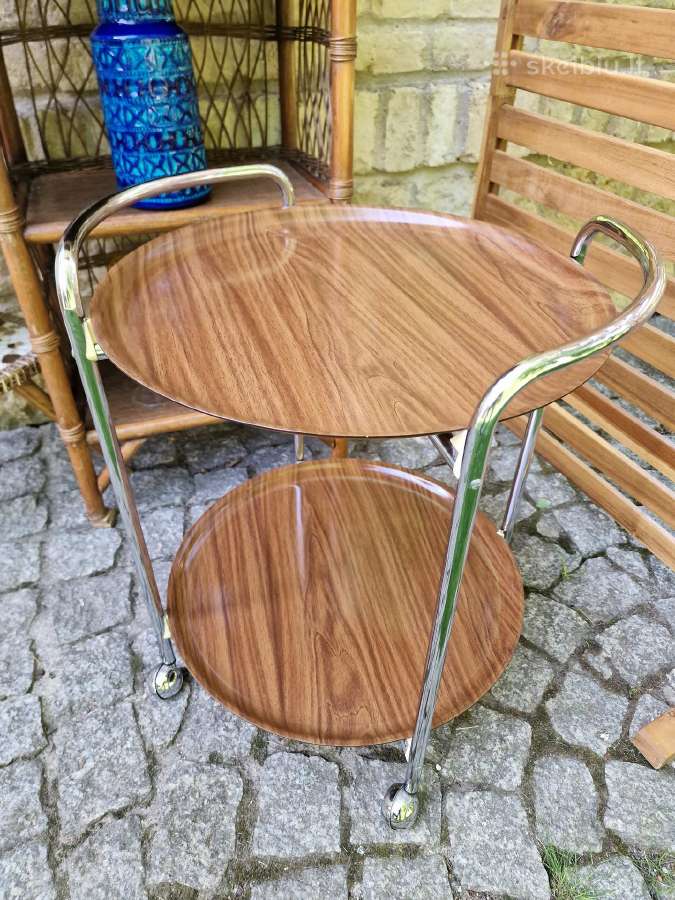 Vintažinis mid century servantas/baro vežimėlis - nuotraukos Nr. 35