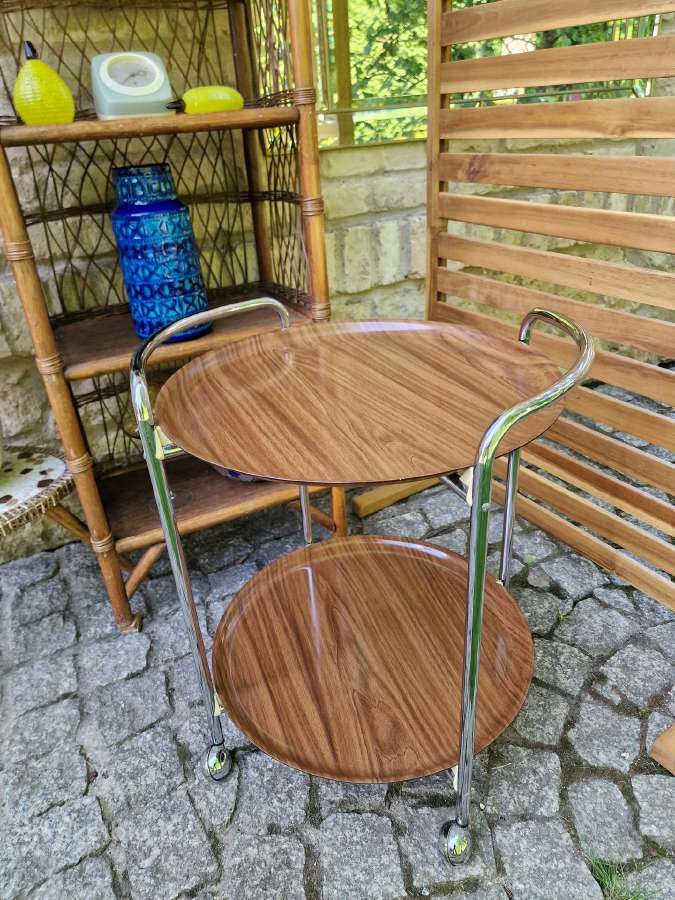 Vintažinis mid century servantas/baro vežimėlis - nuotraukos Nr. 36