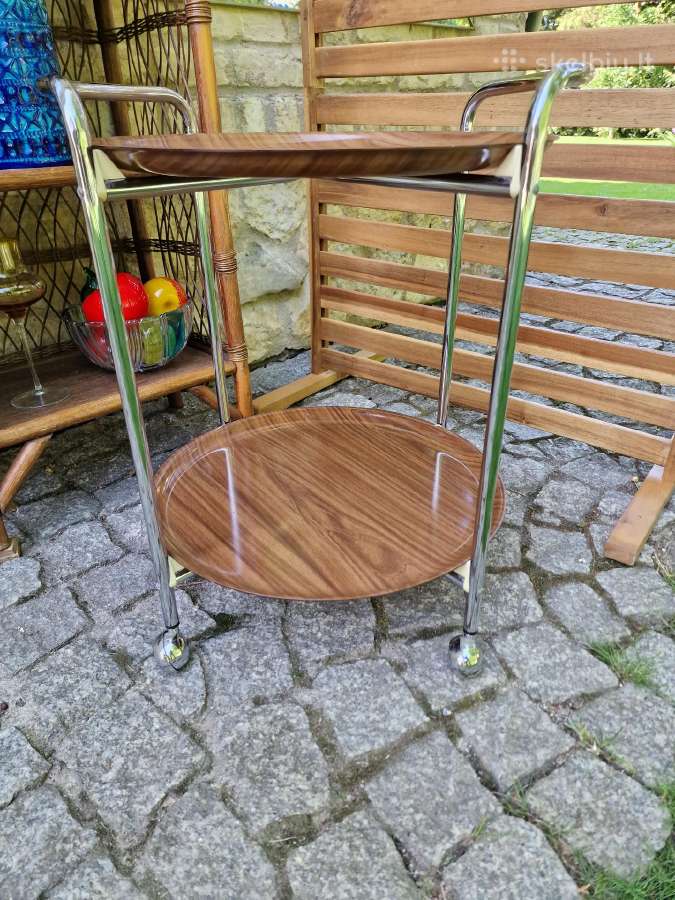 Vintažinis mid century servantas/baro vežimėlis - nuotraukos Nr. 37