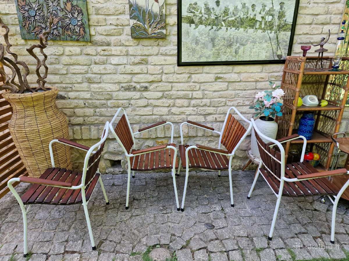 Vintažinės mid century tikmedžio terasos kėdės - nuotraukos Nr. 4