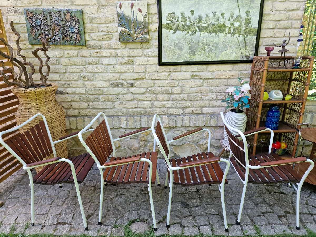 Vintažinės mid century tikmedžio terasos kėdės - nuotraukos Nr. 7