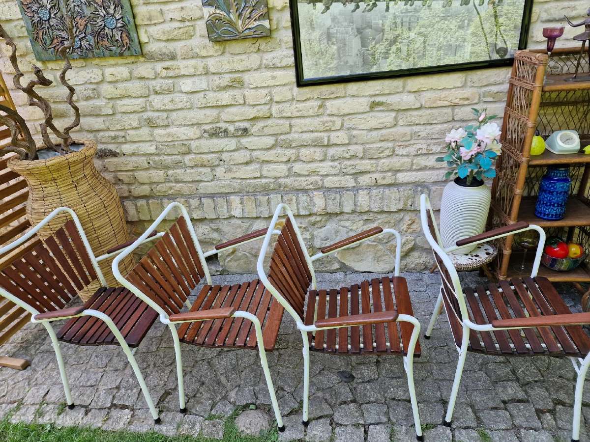 Vintažinės mid century tikmedžio terasos kėdės - nuotraukos Nr. 9