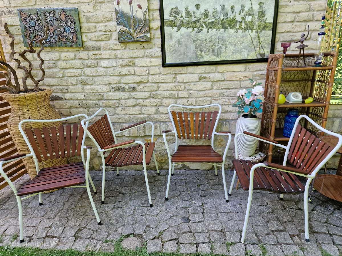 Vintažinės mid century tikmedžio terasos kėdės - nuotraukos Nr. 13