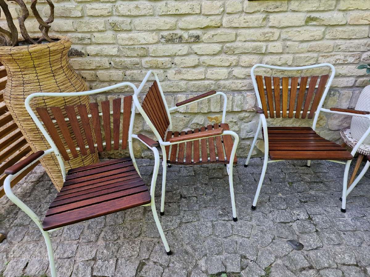 Vintažinės mid century tikmedžio terasos kėdės - nuotraukos Nr. 15