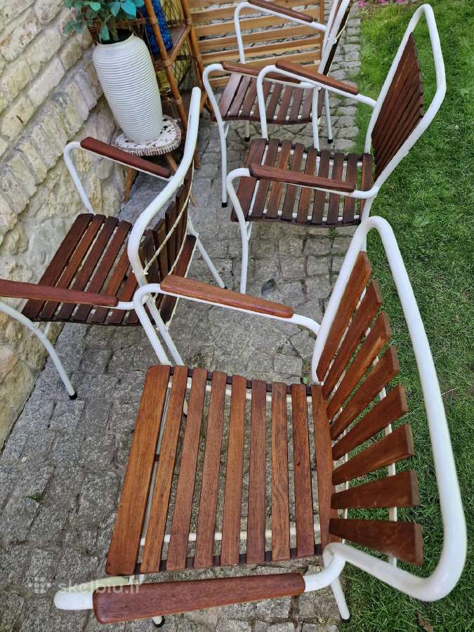 Vintažinės mid century tikmedžio terasos kėdės - nuotraukos Nr. 17