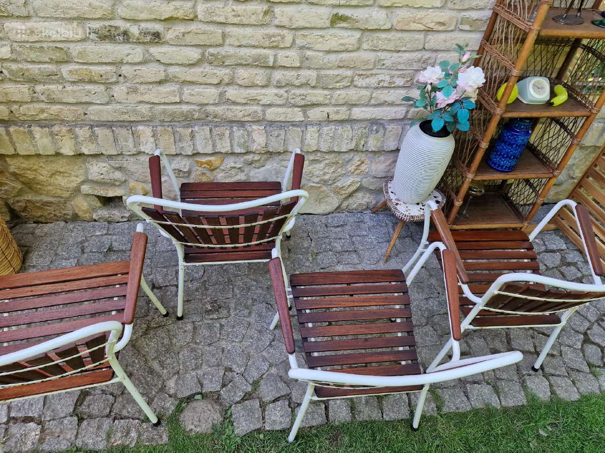 Vintažinės mid century tikmedžio terasos kėdės - nuotraukos Nr. 19
