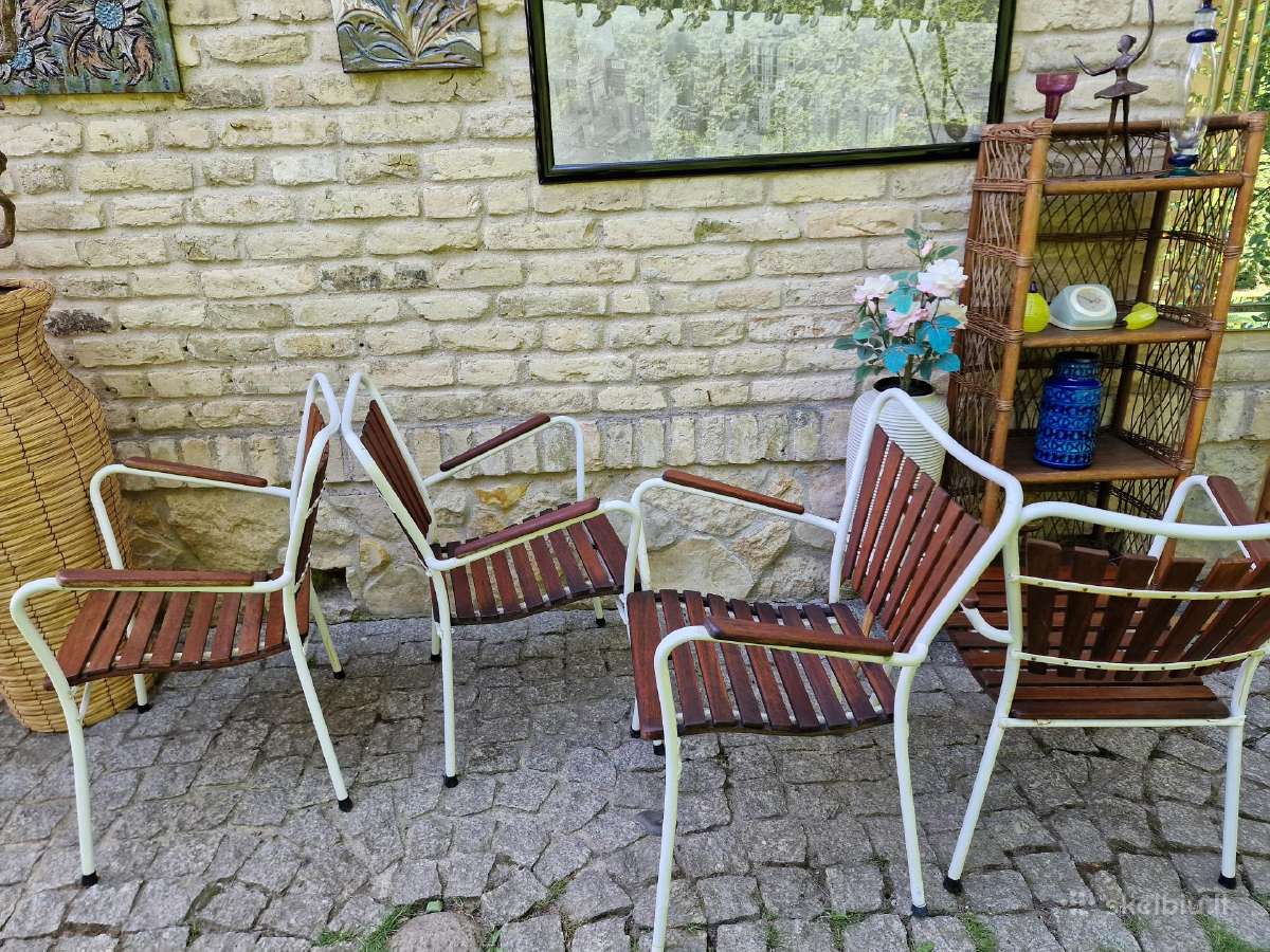 Vintažinės mid century tikmedžio terasos kėdės - nuotraukos Nr. 21