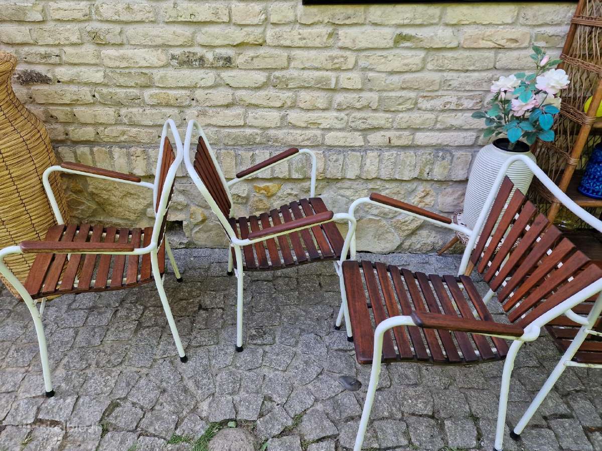Vintažinės mid century tikmedžio terasos kėdės - nuotraukos Nr. 22
