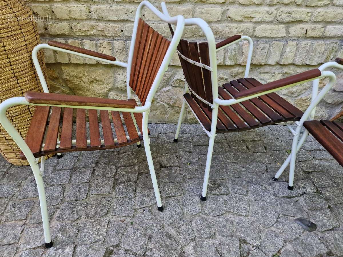 Vintažinės mid century tikmedžio terasos kėdės - nuotraukos Nr. 24