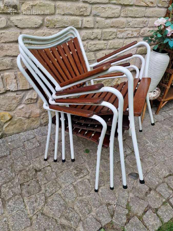 Vintažinės mid century tikmedžio terasos kėdės - nuotraukos Nr. 26